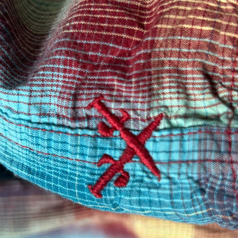Vans Off the Wall Y2K Teal Yellow Plaid Button Down Embroidered Logo Mens Medium - Picture 8 of 8